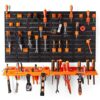 VonHaus Garage Tool Storage with Shelf & Pegboard For Multiple Tools, Garden Tool Rack for Easy Access to 50+ Tools and Accessories, Tool Board F
