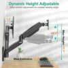 WALI Dual LCD Monitor Fully Adjustable Gas Spring Wall Mount Fit 2 Screens VESA up to 32 inch, 19.8 lbs. Weight Capacity per Arm (GSWM002), Black