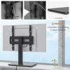 Universal TV Stand - Table Top TV Stand for 27-55 inch LCD LED TVs - 9 Level Height Adjustable TV Base Stand with Tempered Glass Base & Wire Mana