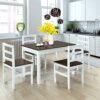 DINGZZ 5 Piece Cutlery Set Solid Wood Compact Kitchen Dining Table And 4 Chairs Furniture
