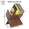 TreeHouse London Wooden Vinyl Record Holder – 80/100 LP Storage Rack - Book or Album Display Stand – Vinyl Record Storage – Modern Vinyl Organize