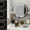 BJYXO 63" Makeup Vanity Desk with 3-Color Adjustable Touch Light,Wooden Mass Storage Vanity Mirror with 5 Drawers for Women Girls White