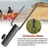 WANAONE Umbrella Base Home Garden For Park Patio Solid Adjustable Beach Portable Pole Holder Heavy Duty Easy Setup Outdoor Ground Insert Iron Par