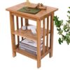 ARPHASLE End Table with Storage Shelf Basket, Narrow Bedside Table, Slim Coffee Tables, Solid Oak Wood,Classic Nightstand, Sofa Table for Living