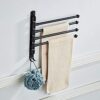-Shelf,Towel Rack Bathroom Accessory Wall Mounted Towel Holder Swing Out Towel Bar Stainless Steel Bathroom Towel Rack 4-Bar Folding Arm Swivel H