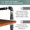 Barnyard Designs Furniture 3-Tier Etagere Bookcase, Solid Pine Open Wood Shelves, Rustic Modern Industrial Metal and Wood Style Bookshelf, Brown,