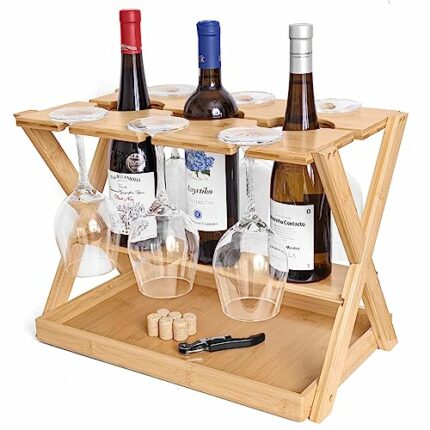 Luxuring – Wine Glass Holder- Wine Glass Rack, Gold Bar Champagne Wall Rack Shelf, Under Cabinet Glass Holder, Glass Cabinet