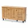 CHUNYU Household Goods Multi-layer Shoe Cabinet Finished Wooden Three-door Shoe Cabinet Storage Shoes