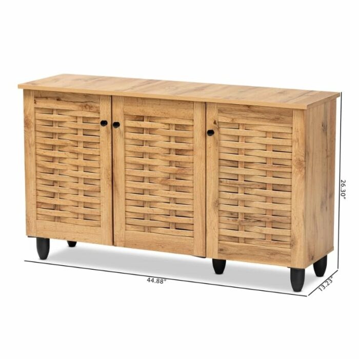 CHUNYU Household Goods Multi-layer Shoe Cabinet Finished Wooden Three-door Shoe Cabinet Storage Shoes