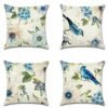 Artscope Set of 4 Decorative Cushion Covers 45x45cm, Tropical Plants Waterproof Throw Pillow Covers, Perfect to Outdoor Patio Garden Bench Living