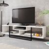 DECOROTIKA Asal 150 cm Wide TV Unit Media Console for TVs up to 65 inch (White and Black)