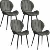 dining chair Kitchen Dining Room Furniture Chairs Dining Chairs Set Of 4 Kitchen Counter Chairs Leather Backrest Non-Slip Feet Apply to Leisure L