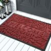 Yimobra Welcome Front Door Mat Outdoor, Heavy Duty Durable Non Slip Doormats, Rubber Backing, Low-Profile Entrance Rugs, Absorbent Resist Dirt, E