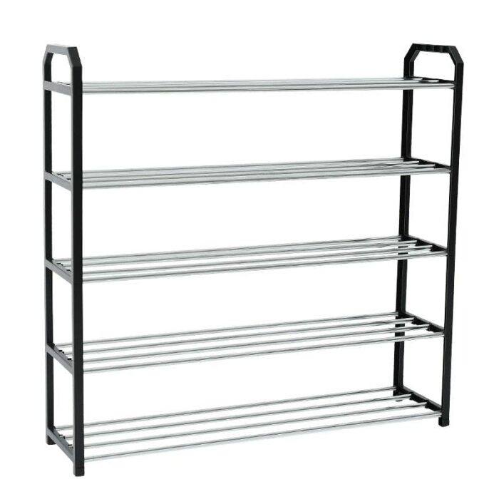 05 Tiers Professional Shoe Racks for Home, Metal Shoe Storage Organiser, Quick Assembly and Easy Handling. Organise and Protect your Shoes. 75cm*