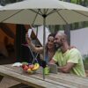 WLLHYF Patio Table Umbrella Hole Ring Plug and Cap Set Silicone Transparent Umbrella Hole Ring with Cap for Glass Outdoors Patio Table Deck Yard