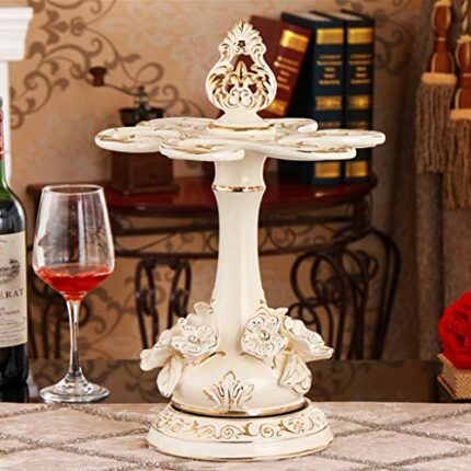 MGWYE Wine Glass Holder Upside Down Home Hanging European Style Goblet Holder Creative Living Room Decoration Ceramic Wine Holder Ornaments