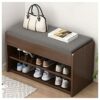 Upholstered Footstool Storage Stool Changing Shoes Stool Home Porch Wear Shoe Stool Soft Bag Cushion Living Room Bedroom Storage Bench Drawer Sto