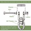 WAREMAID Heavy Duty 360° Swivel Swing Hangers, Stainless Steel Swing Hook for Ceiling Wooden Porch Swing Hanging kit Playground Gym Rope Boxing B