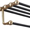 Towel Rack, Simple Bath Towel Rack Double-Layer Aluminum Alloy, Fashionable Black Gold Bathroom Rack Kitchen Bathroomniture Ornament