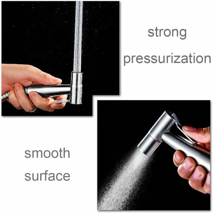 Handheld Bidet Sprayer Head Stainless Steel Bidet Shower Head Pressurized Water Gun Flusher Nozzle for Bathroom or Toilet,Multi-Function Toilet S