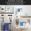 AFASOES Towel Rail, Towel Bars Black Towel Holder Wall Mounted Towel Rack Space Aluminum Towel Robe Hook Towel Hook Hand Towel Holder Towel Rack