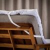 Circles Home Futon Mattress Topper - 100% Cotton - Plush Down Alternative Quilted - Full Size White