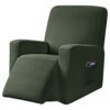 subrtex Recliner Chair Cover Stretch Recliner Slipcover 1 Piece Furniture Protector Anti Slip (Cream)