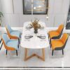 dining chair Kitchen Dining Room Furniture Chairs Kitchen Dining Chairs Modern PU Leather High Back Padded Soft Seat Chair Metal Legs Living Room