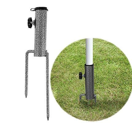suntonmoto Rotary Washing Line Spike, Adjustable Size Rotary Washing Line Base Parasol stand for beach, garden, lawn, fishing, etc, Heavy Duty Mu