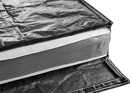 Protective Mattress Bags with Handles. Mattress Cover for Moving and Storage - Reusable + Extra Heavy Duty (Double Size (Black)