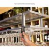 PIBM Double Layer Wine Rack Bar Fashion Creative Wine Glass Rack Suspension Ceiling Wine Rack Restaurant Wine Bottle Rack J1019, Silver , L100×W3