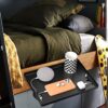 ZONEWD Clip On Bedside Table, Bedside Shelf For Bed, Floating Bedside Table Tray, Clamp On Bedside Storage for Top Bunk Organization