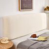 Caijin Bed Headboard Cover, Stretch Bed Headboard Slipcover, Dustproof Cover Padded Bedroom Headboard, Small Square Jacquard Fabric (Light Grey,