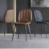 dining chair Kitchen Dining Room Furniture Chairs Set Of 2 Dining Chairs With Metal Feet And Backrest PU Leather Seat Suitable For Kitchen Dining