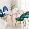 dining chair Kitchen Dining Room Furniture Chairs Velvet Dining Chair Set Of 2 Living Room Side Chair with Metal Legs Velvet Seat and Backrests K