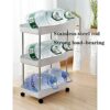 BETTER ANGEL XING Slim Storage Cart 3 Tier Mobile Shelving Unit Organizer Slide Out Storage Rolling Utility Cart Tower Rack For Kitchen Bathroom