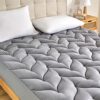SONIVE Quilted Mattress Pad with NANOtex-Additive Ultra Fluffy Soft Topper Breathable Noiseless cooling Fitted Mattress Protector with Premuim Al