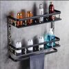 VERDDE Black and Gold Carved Bathroom Accessories Set Aluminum Bath Hardware Sets Towel Rack,Paper Holder Toilet Brush Holder Towel Bar