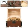 Veemoon Wooden Treasure Chest With Lock and Keys, Storage Box Vintage Wooden Treasure Chest Coin Box Treasure Chest Pirate treasure for Mum, Moth