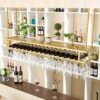 PIBM Double Layer Wine Rack Bar Fashion Creative Wine Glass Rack Suspension Ceiling Wine Rack Restaurant Wine Bottle Rack J1019, Silver , L100×W3