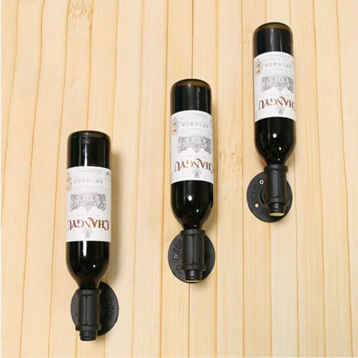 FANURY Wall Mounted Wine Rack, Set of 2 Wall Hanging Wine Holder, Metal Wine Bottle Rack Single Wine Bottle Display Holder, Wine Storage Organize