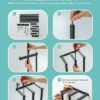 Baffect Metal Towel Rack, Wall mounted Towel Storage Organizer with 3 Support Bar Rails, Heavy-duty Towel Holder with 5 Hanging Hooks for Bathroo