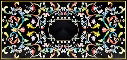 Gifts And Artefacts 36 x 72 Inches Rectangle Shape Black Marble Office Meeting Table Top Handmade Dining Table for Home Furniture Decor