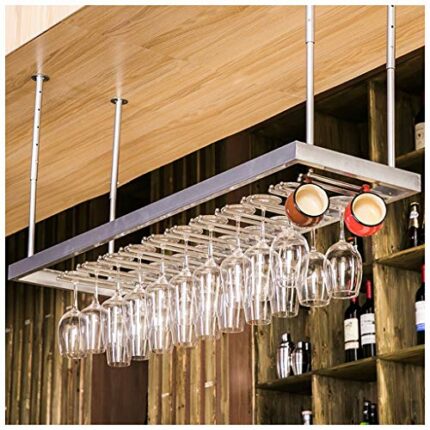 Stylish Simplicity Industrial Retro Stylish Simplicity Down Wine Rack Wrought Iron Metal Stylish Simplicity Home Living Room Display Goblet Glass