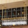 Wine Rack Ceiling Wine Racks Hanging Goblets Holder, Under Stemware Cabinet Bottles Storage Shelf for Home Kitchen Bar Hotel, Adjustable Height S