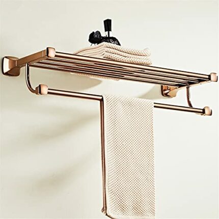 HIGOH Towel Rack Rose Towel Rack, Bathroom Accessories Towel Holder, Bathroom Hardware Bathroom Shelf Bathroom Hardware