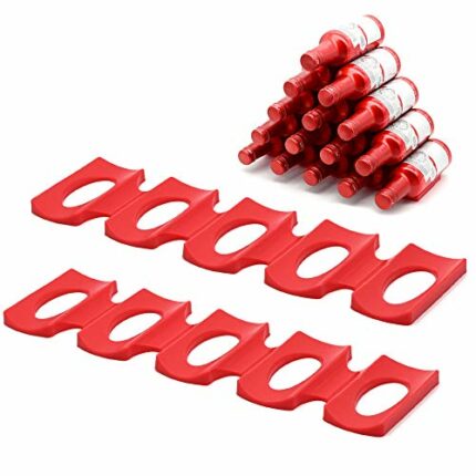 YancLife Bottle and Can Stacker for Fridge, 2Pcs Anti-Slip Silicone Foldable Wine Rack Beer Can Holder Organiser, Bottle Stacking Mat for Beer/Co