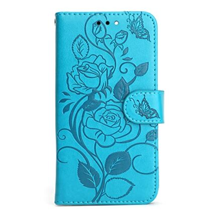 Thoankj iPhone SE 2022 2020 Case Shockproof, iPhone7/iPhone 8 Case for Women Roses Card Slots Magnetic Closure Kickstand Leather Flip Wallet Phon