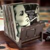 TUUGOTOUU Vinyl record storage holder Bamboo Record display stand Store and display up to 50 7"-12" LP albums DVDs or CDs Display Shelf suitable