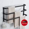 Towel Rail Towel Rack Towel Holder Wall-mounted Towel Bar Three Layers,Black Simple Household,Solid Thick Aluminum Material,Anti-rust No Drilling